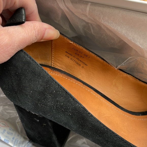 & Other Stories Black Dark Suede Shoes with Heels - Picture 8 of 12